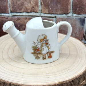 Vintage Holly Hobbie Small Water Pitcher Watering Can Vase Planter Japan 1970s